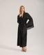 Luxury Black Robe with Pink Piping & Belt