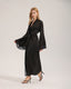 Luxury Black Robe with Pink Piping & Belt