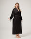 Black Faux Silk Pajama Set