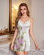 Floral Print Lace Trim Mini Slip Dress