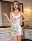 Floral Print Lace Trim Mini Slip Dress