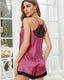 Lace Back Cami Shorts Lounge Set