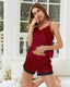 Lace Back Cami Shorts Lounge Set