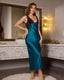Lace Trim Deep V Back Slip Dress