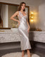 Lace Trim Deep V Back Slip Dress
