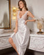 Lace Trim Deep V Back Slip Dress