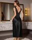 Lace Trim Deep V Back Slip Dress