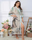 Luxury Floral Satin Silk Kimono Robe