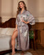 Luxury Floral Satin Silk Kimono Robe