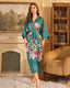 Luxury Floral Satin Silk Kimono Robe