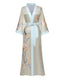 Luxury Floral Satin Silk Kimono Robe