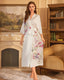 Luxury Floral Satin Silk Kimono Robe