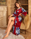 Luxury Floral Satin Silk Kimono Robe