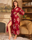 Luxury Floral Satin Silk Kimono Robe