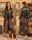 Luxury Floral Satin Silk Kimono Robe