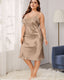 Plus Size Ice Silk Slip Dress