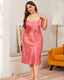 Plus Size Ice Silk Slip Dress