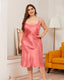 Plus Size Ice Silk Slip Dress