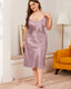 Plus Size Ice Silk Slip Dress
