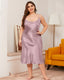 Plus Size Ice Silk Slip Dress