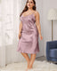 Plus Size Ice Silk Slip Dress