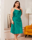Plus Size Ice Silk Slip Dress