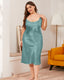 Plus Size Ice Silk Slip Dress