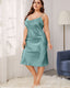 Plus Size Ice Silk Slip Dress