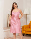 Plus Size Ice Silk Slip Dress