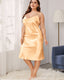 Plus Size Ice Silk Slip Dress