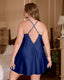 Plus Size Solid Satin Babydoll Slip Dress