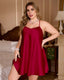 Plus Size Solid Satin Babydoll Slip Dress