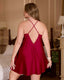 Plus Size Solid Satin Babydoll Slip Dress
