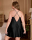 Plus Size Solid Satin Babydoll Slip Dress