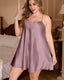 Plus Size Solid Satin Babydoll Slip Dress