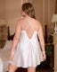 Plus Size Solid Satin Babydoll Slip Dress