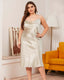 Plus Size Ice Silk Slip Dress