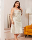 Plus Size Ice Silk Slip Dress