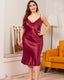 Plus Size Ice Silk Slip Dress