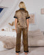 Leopard Print Short Sleeve Pajama Set