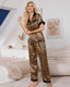 Leopard Print Short Sleeve Pajama Set