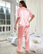 Summer Satin Short Sleeve Pajama Set