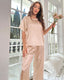 Summer Satin Short Sleeve Pajama Set