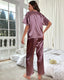 Summer Satin Short Sleeve Pajama Set