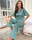 Summer Satin Short Sleeve Pajama Set