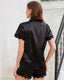 Satin Lace Trim Short Sleeve Pajama Set