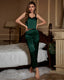 Bright Striped Ice Silk Lace Pajama Set