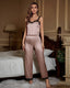 Bright Striped Ice Silk Lace Pajama Set
