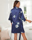 Ice Silk Floral Nightdress Robe Set