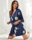 Ice Silk Floral Nightdress Robe Set
